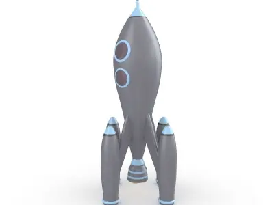 3D Retro Rocket 3D model