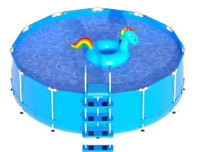 Inflatable Pool Low-poly 3D model