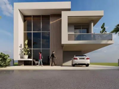 exterior house  Low-poly 3D model purchase