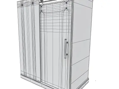 Enigma-Z shower enclosure with glass doors 3D model