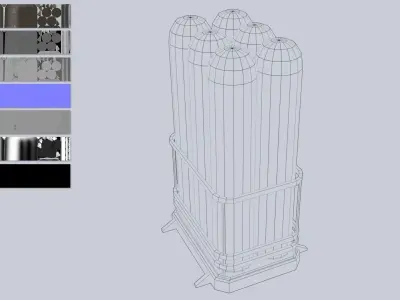 Sci fi gas tank Low-poly 3D model