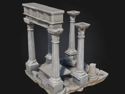 Ancient Ruins Scene  Echoes of a Lost Civilization 3D model