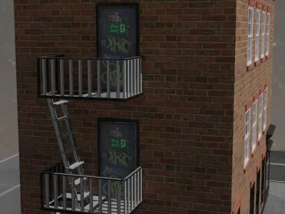 3D Coffee House Building Model Low-poly 3D model