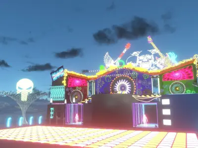 Show Stage design Low-poly 3D model