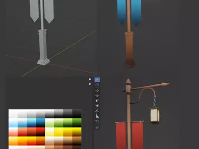 Medieval Lantern LowPoly Low-poly 3D model