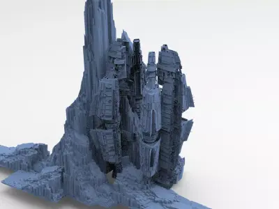 Alien Ship on mountain 3 3D model