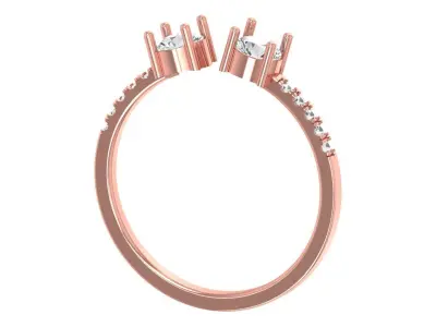 Open End Light Weight Round Stone Band Ring 3D print model