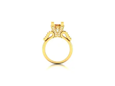 Women Solitaire Engagement Wedding Ring 3D print model get
