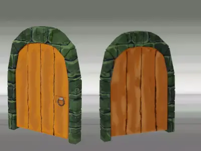 Stylized Dungeon Door  3D model