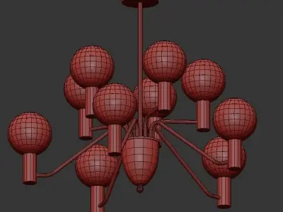 MORTEN light chandelier - gold 3D model