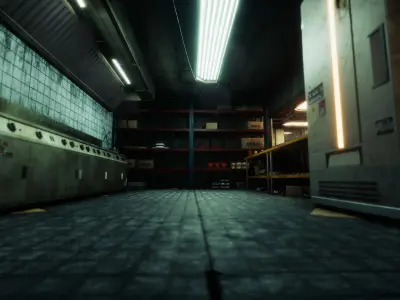 Nova Space Burgers-Cyberpunk Abandoned Restaurant-Bar Low-poly 3D model