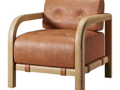Kieran Leather Armchair 3D model