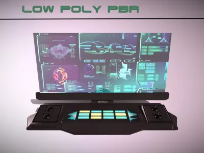 Sci-fi HUD Display Low-poly 3D model