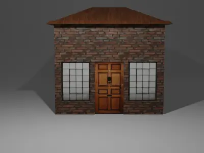 LowPoly House for Game Free low-poly 3D model