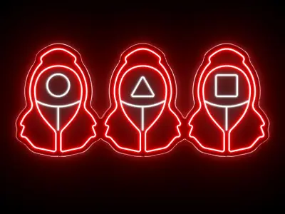 SQUID GAME Soldiers Neon Sign 3D model