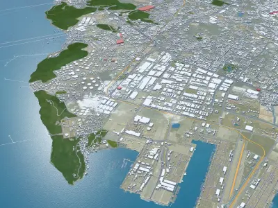 Chon Buri Thailand 120km Low-poly 3D model