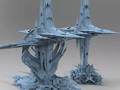Sunlight Crystal Shard Tower 6 3D model