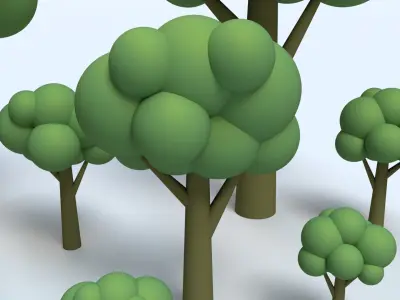 Cartoon Low Poly Trees Low-poly 3D model