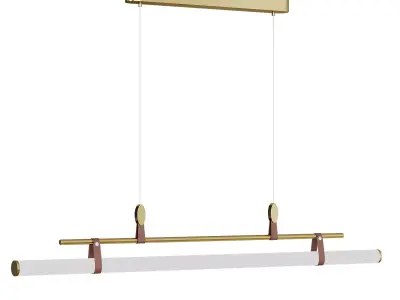 Minimalist lamp with leather accents 3D model