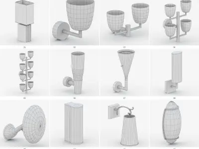Interior Light Vol 6 - Wall Lamps Low-poly 3D model