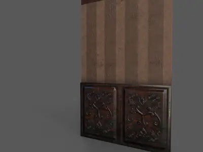 Old Wood Wall Low-poly 3D model
