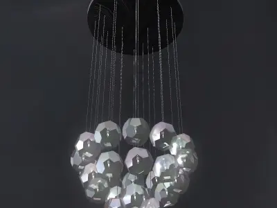 Boule De Cristal Round Cluster Chandelier 3D model