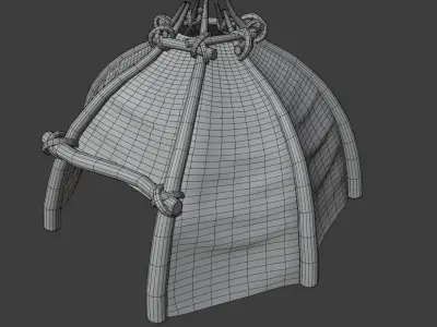 Primitive Leather Hut Low-poly 3D model