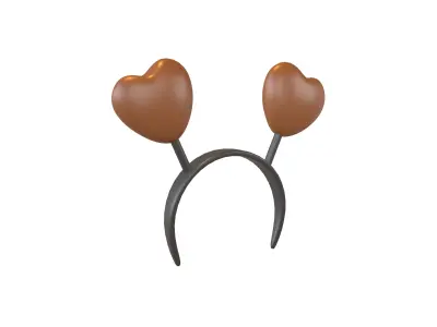 Heart Headband v1 005 Low-poly 3D model