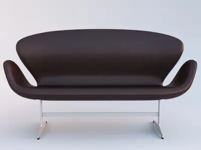 Swan Sofa 3321 - leather upholstery 3D model