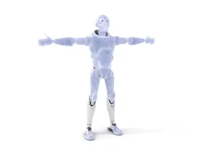 Advanced Silver Robot model pack Low-poly 3D model