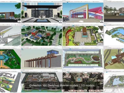 Collection 100 Sketchup diverse models 3D Model Pack