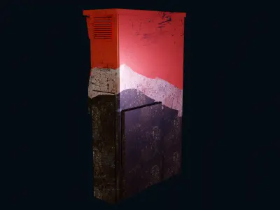 Cyberpunk vending machine Low-poly 3D model