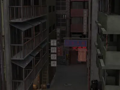 Japanease Street 3d Model Low-poly 3D model