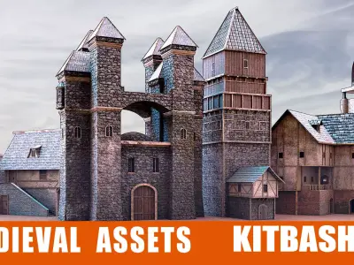 Kitbash Medieval Assets Textures Vol 6 Low-poly 3D model