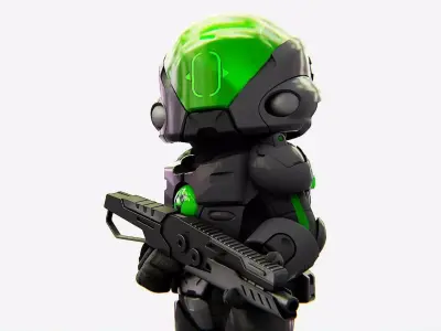 TOON TROOPER ALIENWARE V-2   RIGGED 3D model