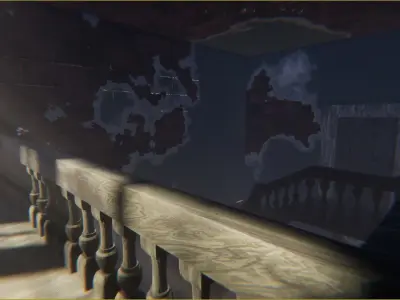 Old Abandoned Horror House Low-poly 3D model