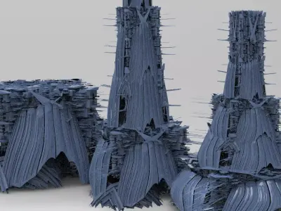 Sci-fi Opera Grand Towers  3D model