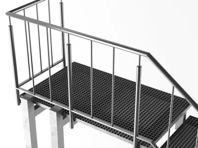 Metal outdoor stair 3D model