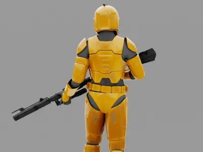 Clone Trooper   rigged character 3D model