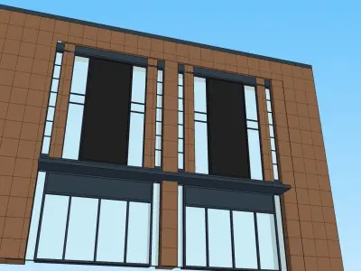 exterior cladding brick window 3d model 3D model