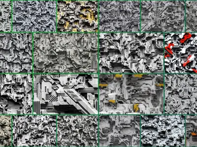 40 Seamless Sci-fi Patterns - BULKY Texture