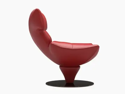 Modern Leather Stylish Lounge Chair 3D model
