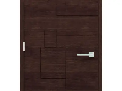 Door-015 modern wooden door 3D model