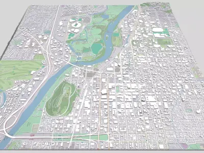 Cityscape Eugene Oregon USA 3D model