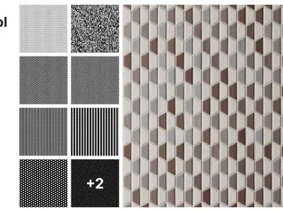 Mini Trapezoidal Tile in Hex Layout Texture