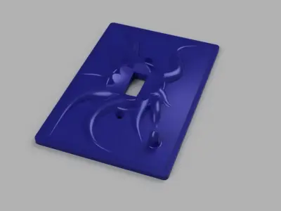 Custom light switch cover - Tree trunk with key holder -  3D print model