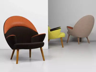 PP521 Upholstered Peacock 3D model