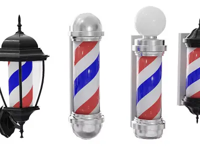 Barbershop Lamps BLENDER 3D Model Cycles 3D model