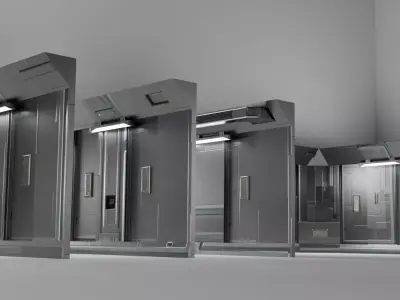 Sci-fi Modular interior wall pack Low-poly 3D model