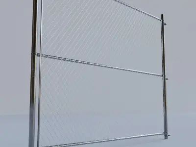 Chain link fence v2 Low-poly 3D model Low-poly 3D model